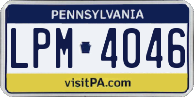 PA license plate LPM4046