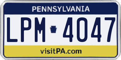 PA license plate LPM4047