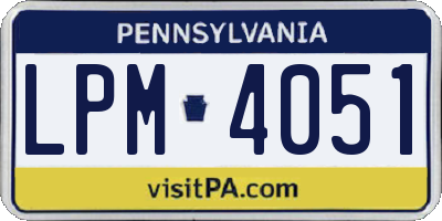 PA license plate LPM4051