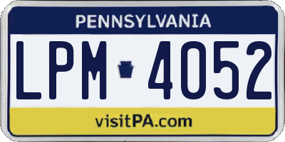 PA license plate LPM4052