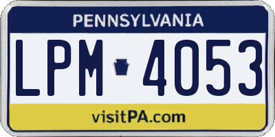 PA license plate LPM4053