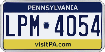 PA license plate LPM4054