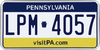 PA license plate LPM4057