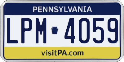 PA license plate LPM4059