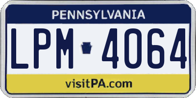 PA license plate LPM4064