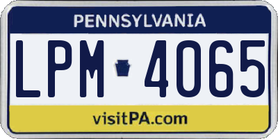 PA license plate LPM4065