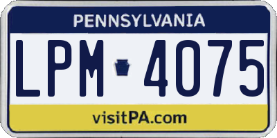 PA license plate LPM4075