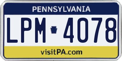 PA license plate LPM4078