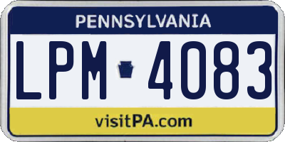 PA license plate LPM4083