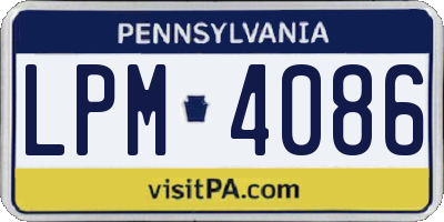 PA license plate LPM4086