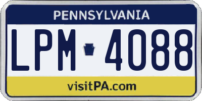 PA license plate LPM4088