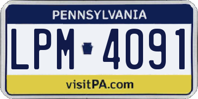 PA license plate LPM4091