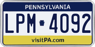 PA license plate LPM4092