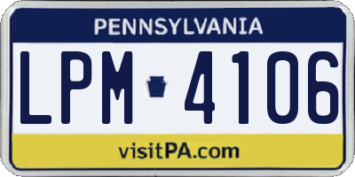 PA license plate LPM4106