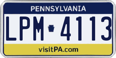 PA license plate LPM4113