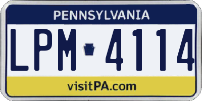 PA license plate LPM4114