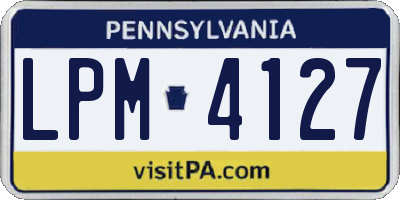 PA license plate LPM4127