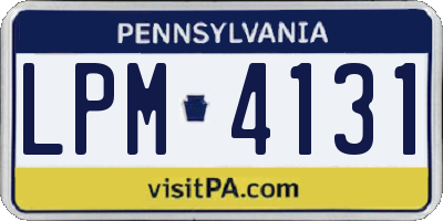 PA license plate LPM4131