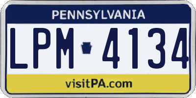 PA license plate LPM4134