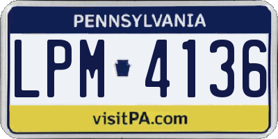 PA license plate LPM4136