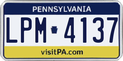 PA license plate LPM4137