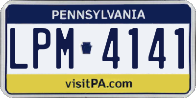 PA license plate LPM4141