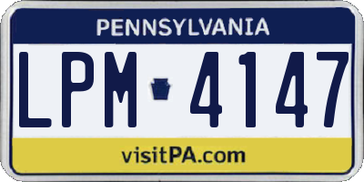 PA license plate LPM4147