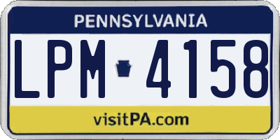 PA license plate LPM4158
