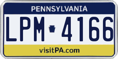 PA license plate LPM4166
