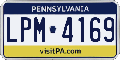 PA license plate LPM4169