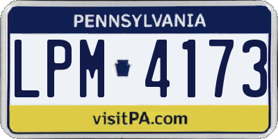 PA license plate LPM4173