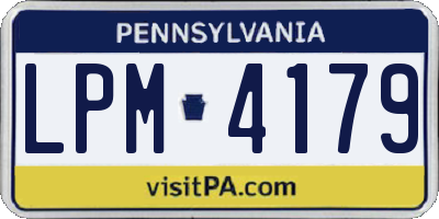 PA license plate LPM4179