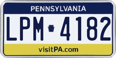 PA license plate LPM4182