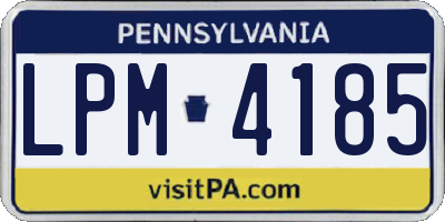 PA license plate LPM4185