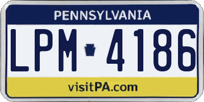 PA license plate LPM4186