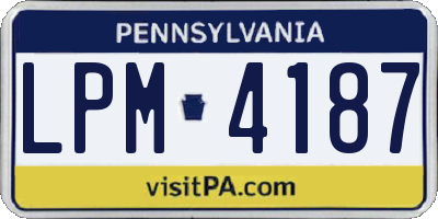 PA license plate LPM4187