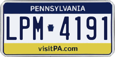 PA license plate LPM4191