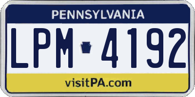 PA license plate LPM4192