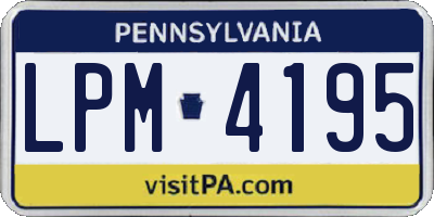 PA license plate LPM4195