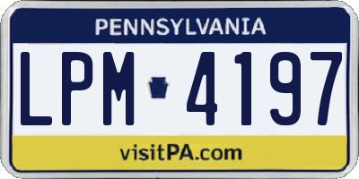 PA license plate LPM4197