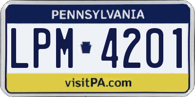 PA license plate LPM4201