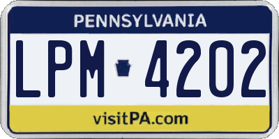 PA license plate LPM4202