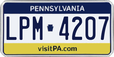 PA license plate LPM4207