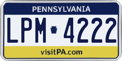 PA license plate LPM4222