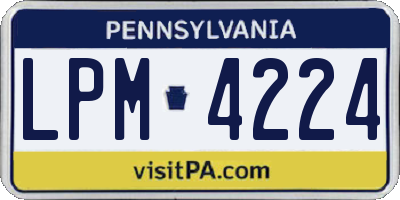 PA license plate LPM4224