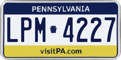 PA license plate LPM4227