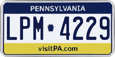 PA license plate LPM4229