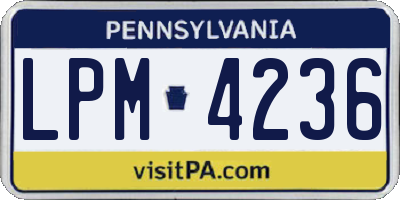 PA license plate LPM4236