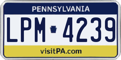 PA license plate LPM4239