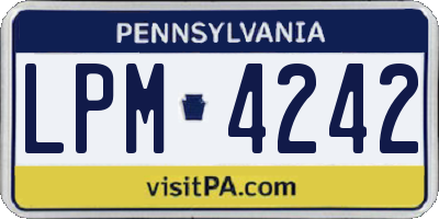 PA license plate LPM4242